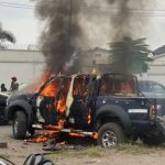 Une jeep de la police incendié en RDC CP:DR